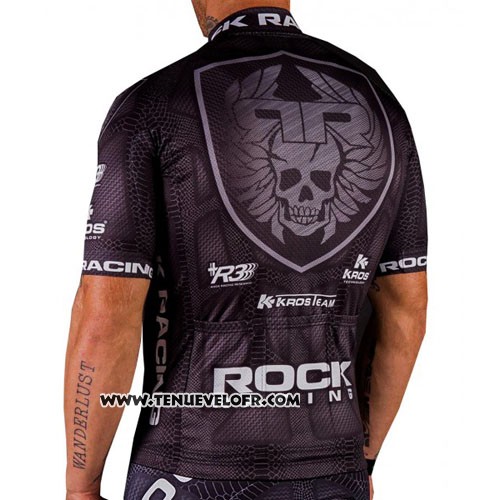 2016 Maillot Ciclismo Rock Racing Blanc et Marron Manches Courtes et Cuissard